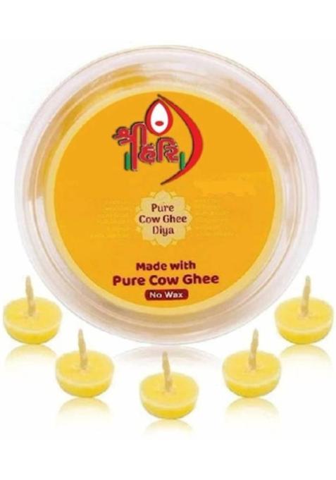 Creative King Shri Hari Ghee Diya - 100 Pcs Batti For Pooja Festivals Havans Rituals. Cotton Wick