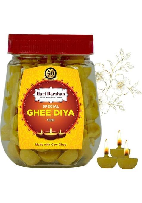 Hari Darshan Special Ghee Diya (100 Pieces) 20 Min Burning Time Cotton Wick (Pack Of 100)