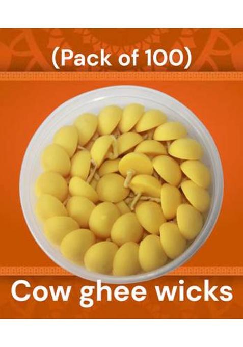 Naagvanshi 100 Handmade Ghee Wicks Traditional Cotton Batti For Temple Lighting Wick