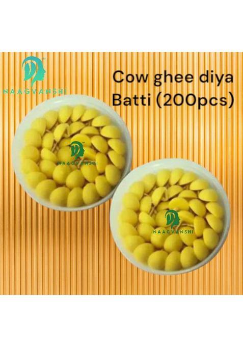 Naagvanshi Eco-Friendly Ghee Diya Batti 200 Wicks For Daily Puja And Yagna Cotton Wick (Pack Of 2)