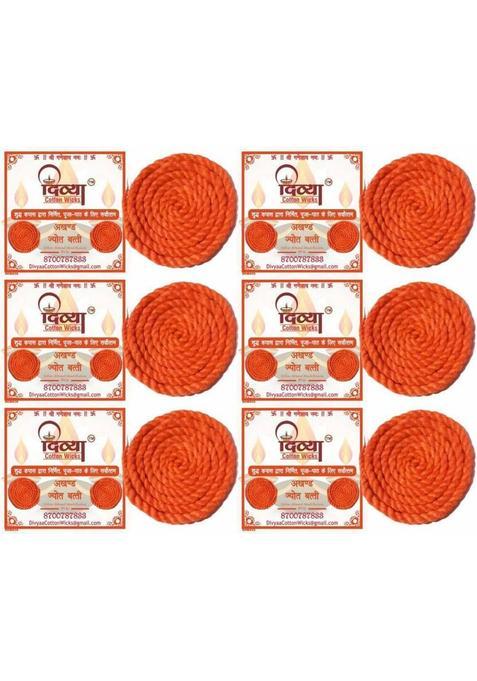 Divya Akhand Jyot Dcw026 Cotton Wick (Pack Of 12)