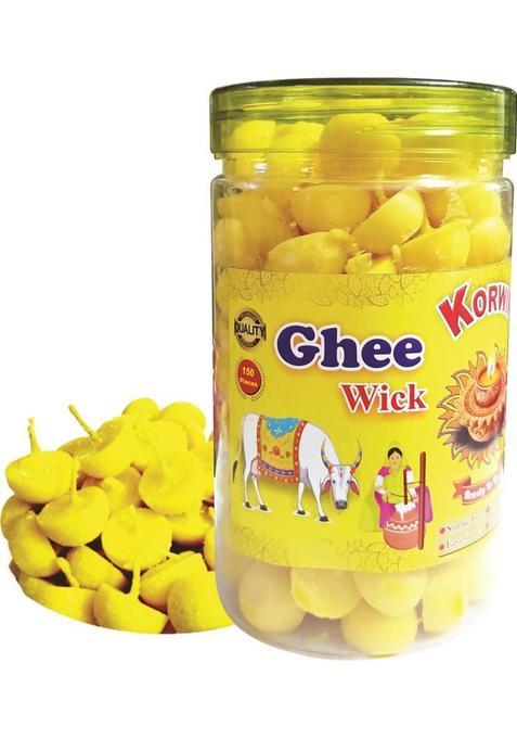 Korwin Ghee Diya Batti Puja Material Item Phool Cow For Cotton Wick (Pack Of 150)