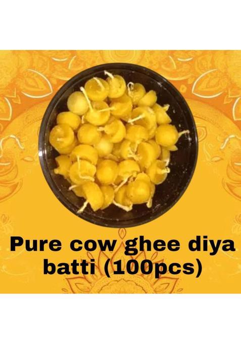 Naagvanshi Handmade Cow Ghee Jyot Batti (100Pcs) For Puja Rituals Cotton Wick