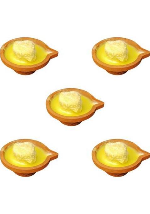 Sri Yagnaa Karthika Deepam Set Of 5 With 365 Vathulu, Clay Diya And Ghee For Pooja Cotton Wick