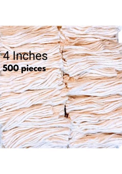 Aym Creatives Mahadeva Long Cotton Wicks/Lambi Batti For Puja - Off White 4 Inch 500 Pcs Wick