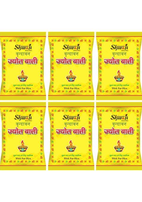 Shivaji Vrindavan Jyote Batti, 80Pc/Pack, Best For Pooja. Flipkart Recommended. Cotton Wick (Pack Of 6)