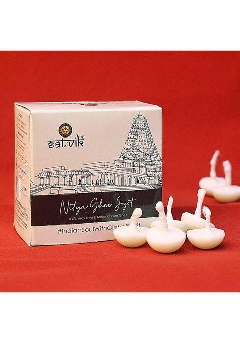 Satvik 30 Pc Pure Ghee Wicks For Puja Diya Nitya Pujan Readymade Jyot Cotton Wick