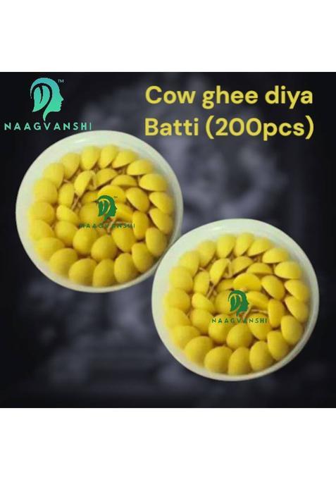 Naagvanshi 200 Desi Ghee Diya Batti Sacred Wicks For Puja, Aarti & Yoga Cotton Wick (Pack Of 2)