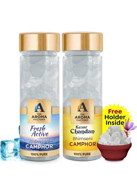 The Aroma Factory Camphor Fresh Active & Kesar Chandan (160 G)