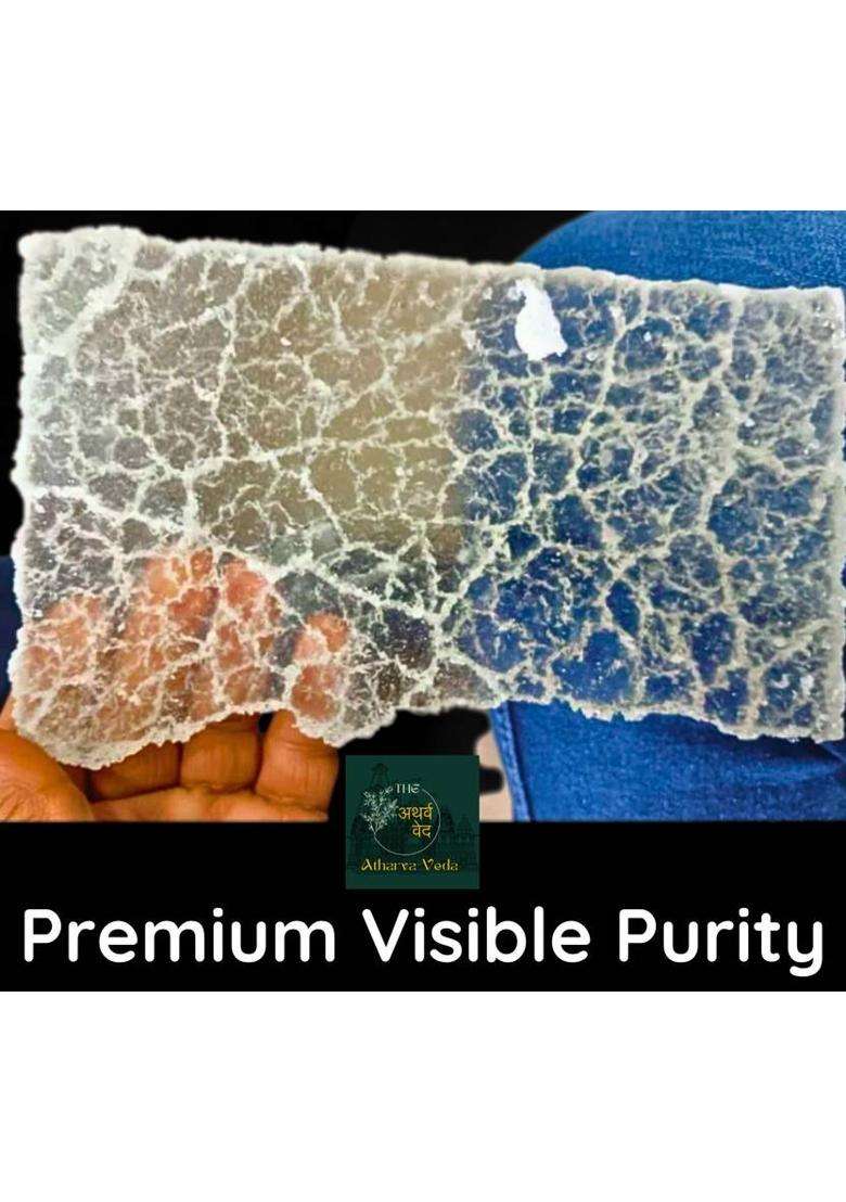 The Atharva-Veda Original Raw Camphor Slab Desi Kapoor Organic Pacha Karpooram Karpuram 100Gm (100 G) - Indya