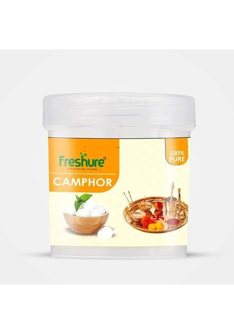 Freshure Camphor Tablet (Small Round) | Leaves No Residue Or Ash (50 G)