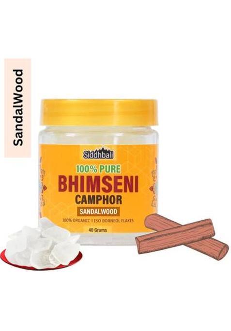 Siddhbali Sandalwood Bhimseni Kapoor Camphor Kapur Karpuram Isoborneol Flakes Daily Pooja (40 G)