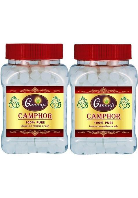 Gannuji Camphor 500Gm Premium Quality Spiritual Tablets (2 X 250 Gm Jar) (500 G)