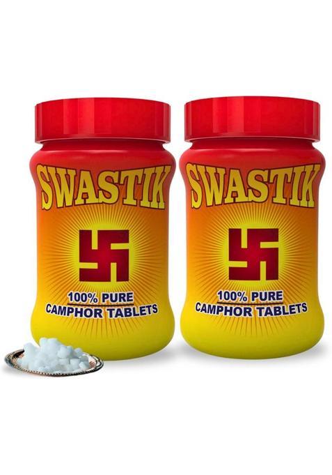 Swastik Pure Camphor Tablets 100 Grams Jar Pack Of 2 (200 G)