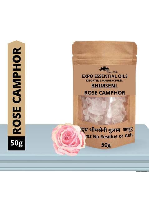 Expo Organics Pure Bhimseni Rose Camphor / Kapoor Air Freshener & Mosquito Repellent - 50G (50 G)