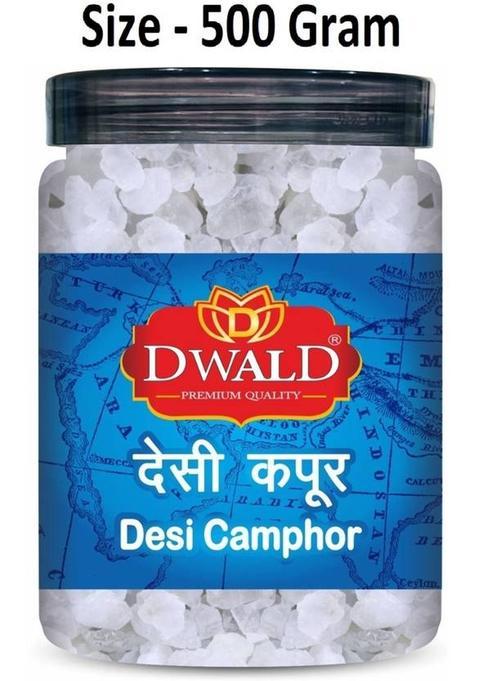 D Wal 100% Organic Desi Camphor 500G Jar For Puja & Air Freshener Sweet Fragrance