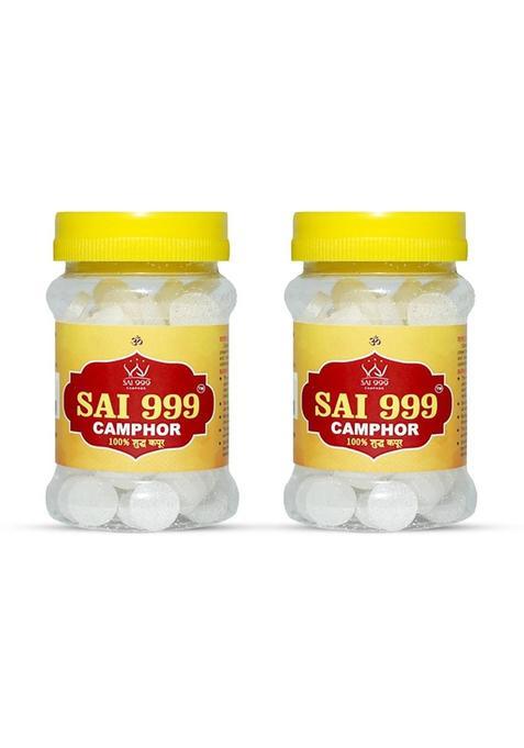 Sai999 Camphor Big Coin Tablets Jar (100 Gm Pack Of 2) For All The Sipritual Occasions. (200 G)
