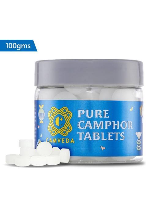 Camveda Pure Camphor/Kapoor/Kapur Tablet Jar- 100Gm (100 G)