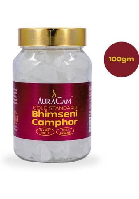 Auracam Gold Standard Bhimseni Camphor/Kapoor For Pooja/100% Pure - (Pack Of 1 100 G) (100