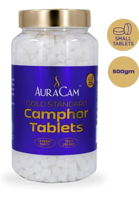 Auracam Gold Standard Camphor Tablets For Puja/Pure Kapoor - (Small, Pack Of 1, 500G) (500 G)