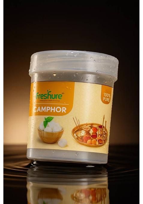 Freshure Small Round Camphor Tablets Leaves No Ash Or Residue, Fresh & Clean Fragrance (100 G)