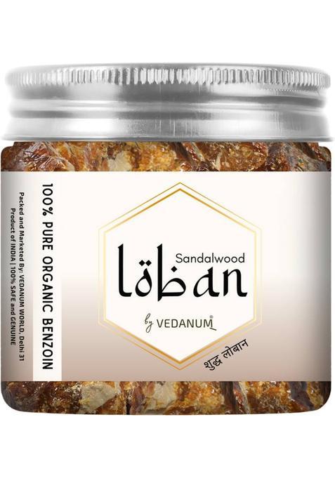 Vedanum Sandalwood Loban For Home Fragrance Aromatherapy Pooja Meditation - 80 Gm Jar