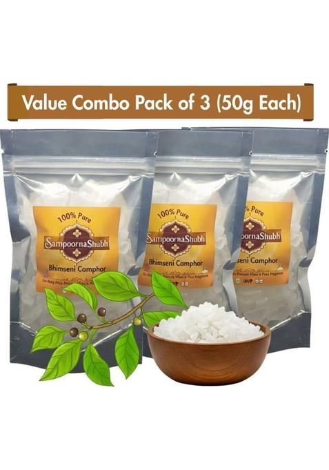 Sampoornashubh Original Bhimseni Camphor | 100% Organic Kapoor For Pooja & Meditation Pouch (50 G)