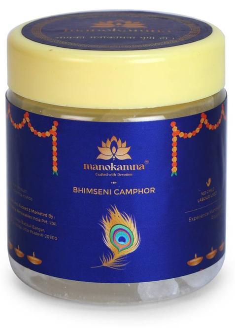 Manokamna Bhimseni Camphor Traditional Remedy With Spiritual Essence 50Gm Jar (Pack Of 1)