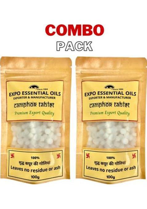 Expo Organics 100% Shudh Camphor Tablet Kapoor For Pooja Aarti Pack Of 2