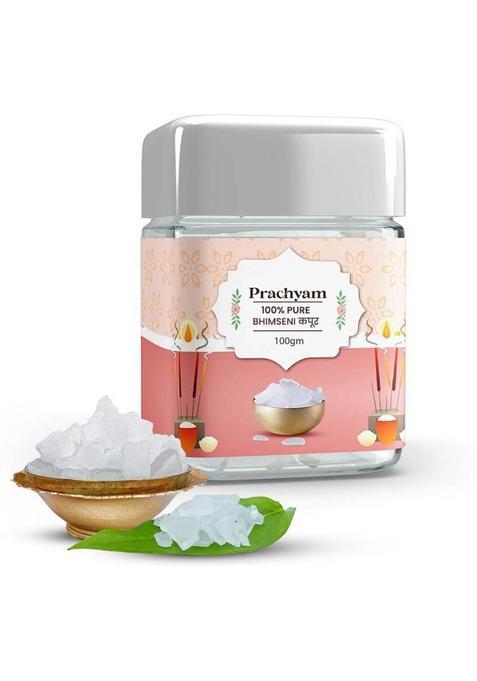 Prachyam Premium Bhimseni Camphor 100% Pure (Desi Kapoor) For Mandir, Havan & Meditation (100 G)