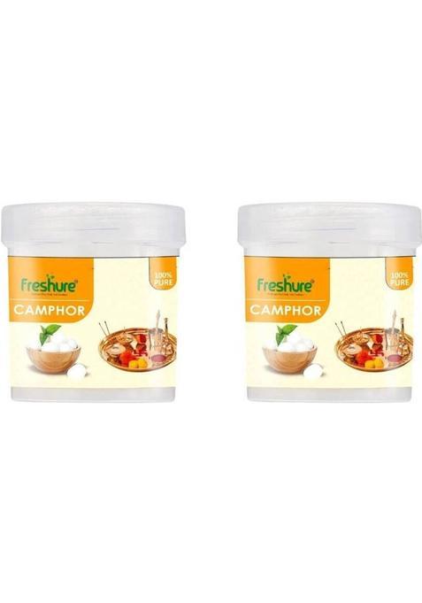 Freshure Camphor Tablet 50Gmx2 (Small Round) Leaves No Residue Or Ash (50 G)