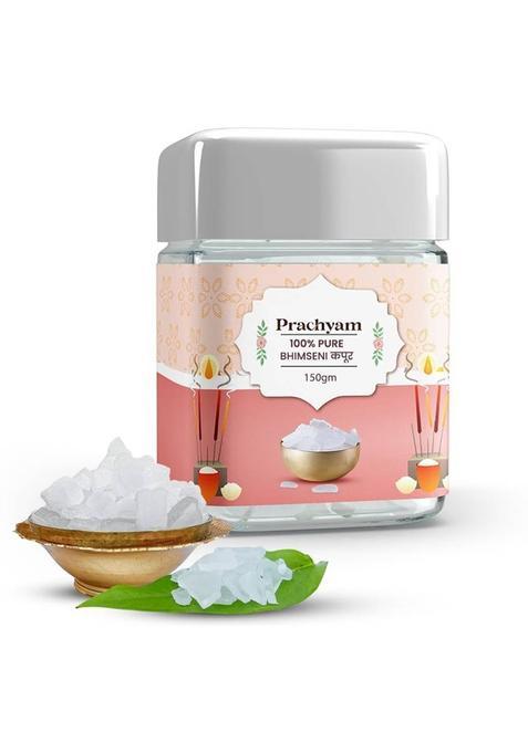 Prachyam Pure Bhimseni Kapoor 100% Natural Camphor For Puja Meditation & Air Purifier (150 G)