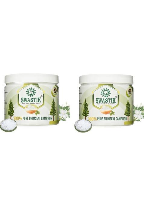 Swastik Pure Bhimseni Camphor 250 Grams Jar Pack Of 2 (500 G)