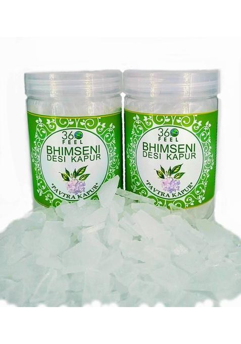 360Feel Bhimseni Camphor For Pooja Meditation Havan Room Freshener Insect Repellent (500 G)
