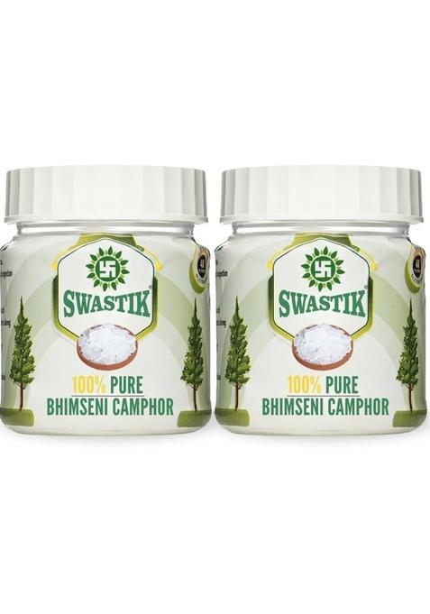 Swastik Pure Bhimseni Camphor 50 Grams Jar Pack Of 2 (100 G)