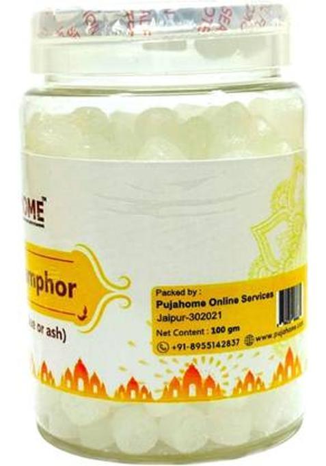 Pujahome Premium Camphor Tablets Kapur Kapoor Kapooram (100 Gram X 2) G)