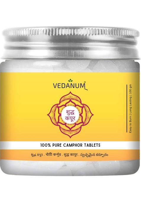 Vedanum Camphor Tablets Jar 100% Pure Kapoor For Pooja Meditation And Aroma Burner