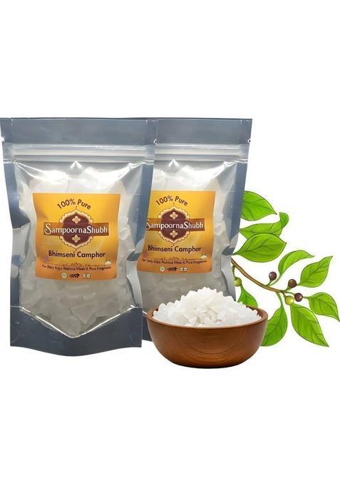 Sampoornashubh Original Bhimseni Camphor | 100% Organic Kapoor For Pooja & Meditation Pouch (50 G)
