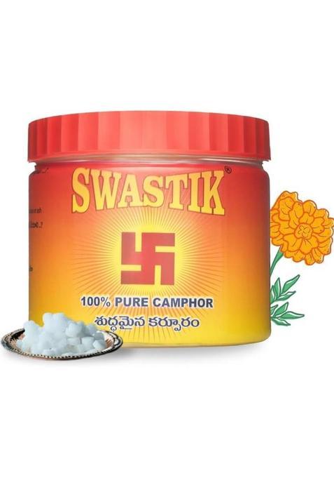 Swastik Pure Camphor Tablets Jar 250 Grams Pooja Hawan Air Freshener Meditation (250 G)