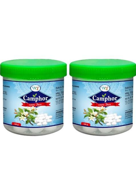 Wqt Camphor Tablets 100 Gm Pack Of 2 For Puja Meditation Spirituality & Religious (100 G)