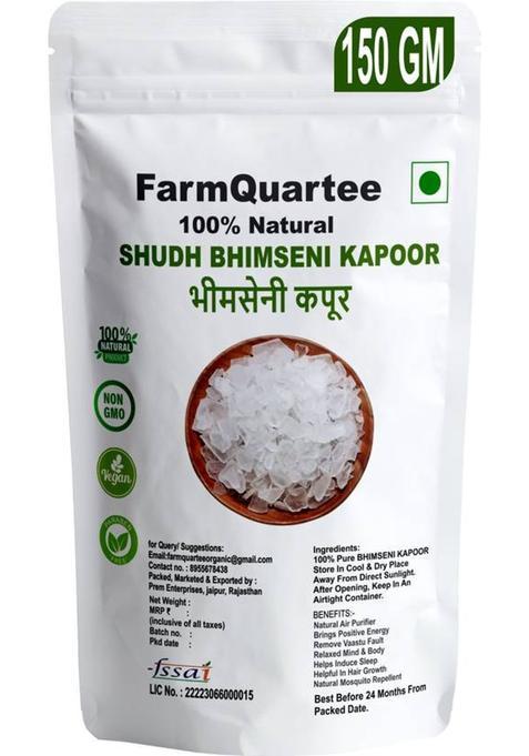 Farmquartee Bhimseni Kapoor Deshi Shudhh Karpur 150 Gram (150 G)