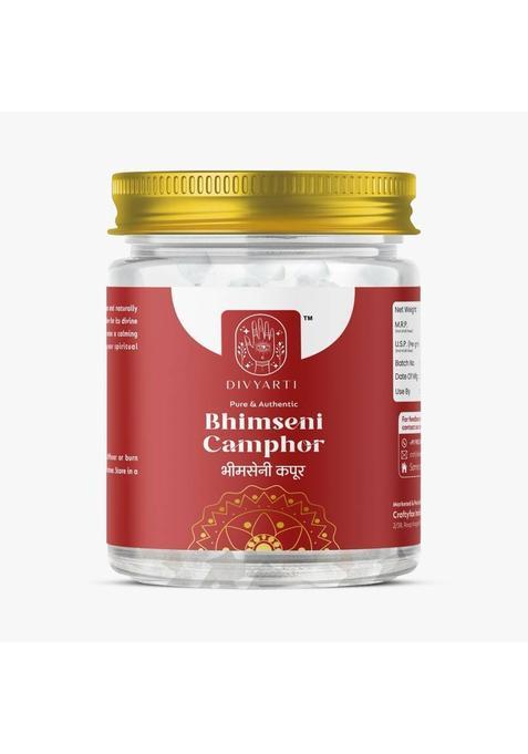 Divyarti Pure Bhimseni Camphor | Natural Kapoor For Puja, Aarti, Meditation, Diffuser Use (200 G)