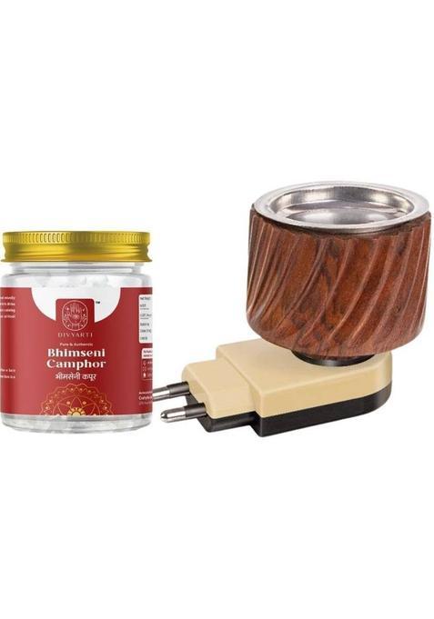 Divyarti Bhimseni Camphor With Wooden Kapoor Kapur Dani | Pure (100 G)