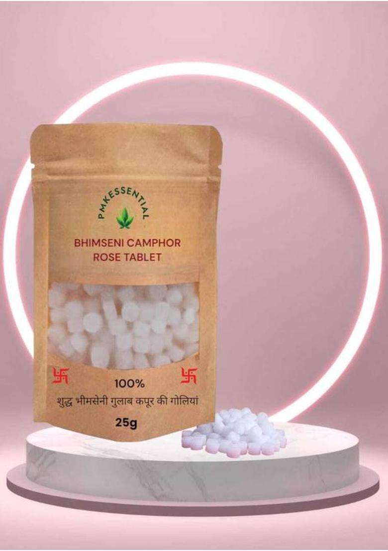 Pmkessential 100% Pure Camphor Tablets Kapoor Dani Diffusers Puja (25 G) - Indya