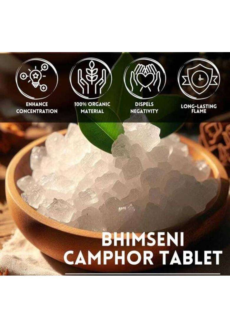 Pmkessential 100% Pure Camphor Tablets Kapoor Dani Diffusers Puja (25 G) - Indya