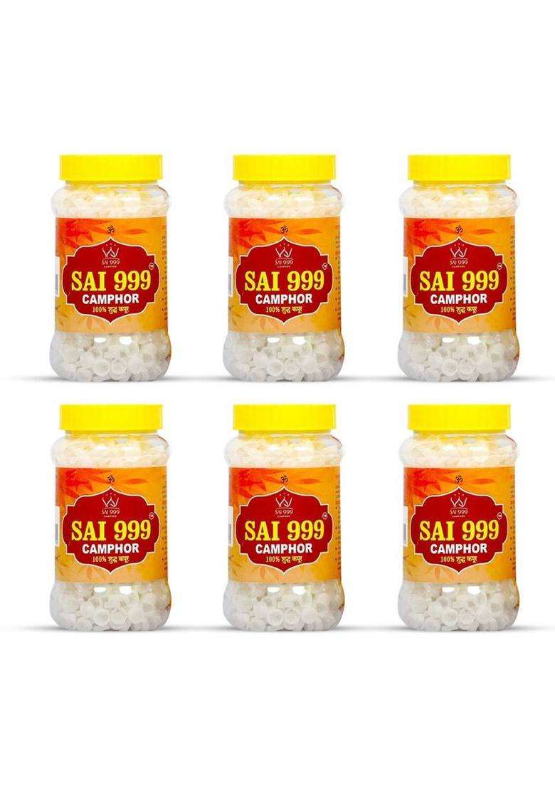Sai999 Camphor Tablet Jar (1000 Tablets Pack Of 6) For All The Spiritual Occasions . - Indya