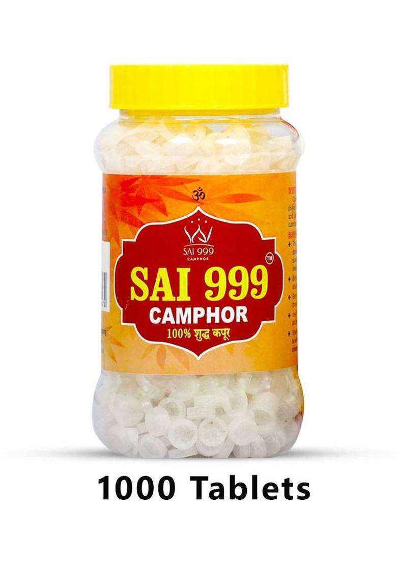 Sai999 Camphor Tablet Jar (1000 Tablets Pack Of 6) For All The Spiritual Occasions . - Indya