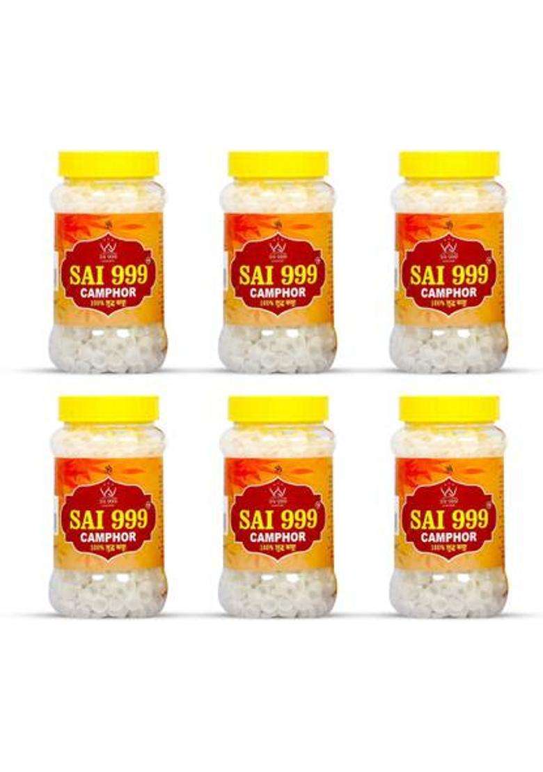 Sai999 Camphor Tablet Jar (1000 Tablets Pack Of 6) For All The Spiritual Occasions . - Indya