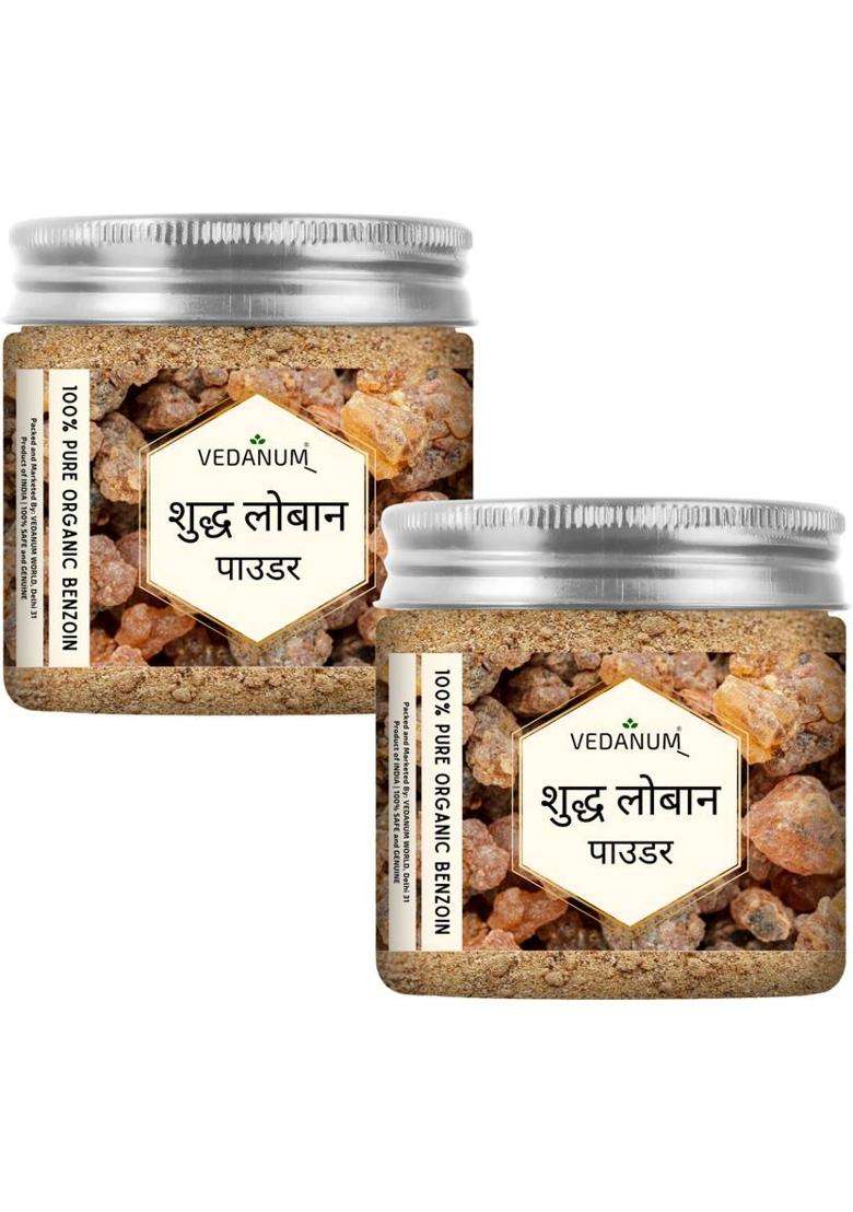 Vedanum Original Loban Powder For Home Fragrance Pooja Dhoop Dani Pack Of 2 (80Gm Each) - Indya