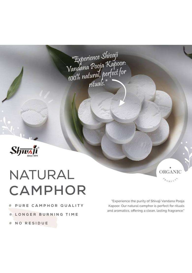Shivaji Vandana Pure Camphor Tablets Eco-Friendly Havan Kapoor For PoojaMandir- 4 Pack - Indya